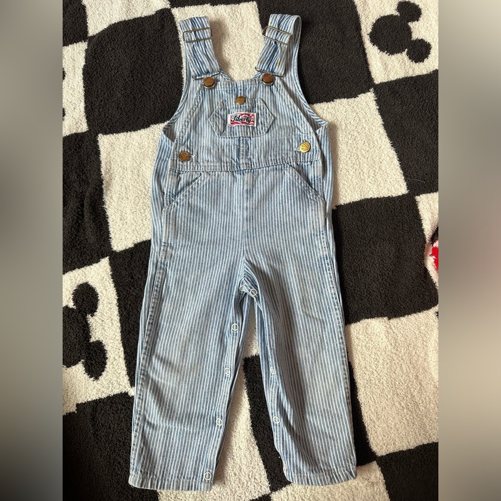 Vintage Toddler Liberty Stripe Overalls 24 months